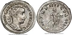 Ancients Roman Imperial Gordian III (AD 238-244). AR antoninianus (22mm, 12h). NGC Choice XF. Antioch, AD 242-244. IMP GORDIANVS PIVS FEL AVG, radiate, cuirassed bust of Gordian III right, seen from b