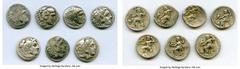 Ancients Ancient Lots ANCIENT LOTS. Greek. Macedonian Kingdom. Ca. 4th-3rd centuries. Lot of seven (7) AR tetradrachms. Fine-VF. Includes: (7) Mixed rulers, Zeus seated reverse. Lot of seven (7) coins