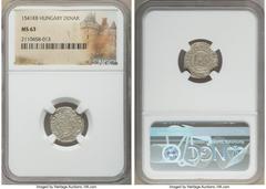 Hungary Ferdinand I 10-Piece Lot of Certified Denars NGC, 1) Denar 1541-KB - MS63 2) Denar 1543-KB - MS62 3) Denar 1546-KB - MS62 4) Denar 1547-KB - MS63 5) Denar 1549-KB - MS63 6) Denar 1550-KB - AU5