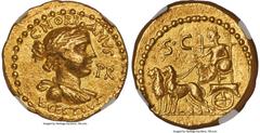 Ancients Roman Republic L. Cestius and C. Norbanus (43 BC). AV aureus (19mm, 8.05 gm, 8h). NGC AU 4/5 - 4/5. Rome, January-April 43 BC. C•NORBANVS / L•CESTIVS, draped bust of Sibyl (or Venus) right; P