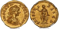 Ancients Roman Imperial Caracalla, as Augustus (AD 198-217). AV aureus (20mm, 7.13 gm, 6h). NGC Choice AU S 5/5 - 5/5, Fine Style. Laodicea ad Mare, AD 198. IMP CAE M•AVR ANT AVG, laureate, cuirassed 