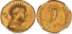 Ancients Greek PTOLEMAIC EGYPT. Ptolemy III Euergetes (246-222 BC). AV mnaieion or octodrachm (26mm, 27.81 gm, 11h). NGC XF 5/5 - 3/5, Fine Style. Posthumous issue of Alexandria, under Ptolemy IV, ca.