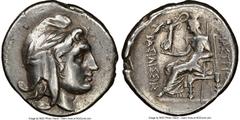 Ancients Greek PAPHLAGONIA. Amastris. Queen Amastris (ca. 305-285/4 BC). AR stater or didrachm (23mm, 9.69 gm, 12h). NGC Choice VF 4/5 - 4/5, Fine Style. Persic standard. Head of Mên, Amastris or Mith