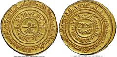 Islamic Dynasties Fatimid Fatimid. al-Amir (AH 495-524 / AD 1101-1130) gold Dinar AH 518 (AD 1124/1125) MS64 NGC, Sur mint, A-729 (R). 3.89gm. Includes Baldwins of St. James's Auction tag. Mislabeled 