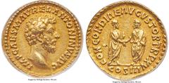Ancients Roman Imperial Marcus Aurelius, as Augustus (AD 161-180). AV aureus (20mm, 7.20 gm, 11h). ANACS, XF 45, altered surfaces. Rome, March-December AD 161. IMP CAES M AVREL ANTONINVS AVG, bare hea