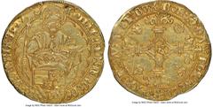 Netherlands Namur. Philippe le Beau (1482-1506) gold Florin d'Or 1499 AU55 NGC, Namur mint, Lev-II-147, Delm-423 (R2), Vanhoudt-146NA (R2). 3.34gm. • PhILIPЄ: In: TЄRCЄDЄ | PRO: nOBIS: 1499 | S (doubl
