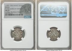 France 3-Piece Lot of Certified Assorted Deniers NGC, 1) Bearn. Anonymous Denier ND (1100-1300) - AU53, Bearn mint, PdA-3233. 1.07gm. Ex. Montlezun Hoard 2) Normandy. Richard I Denier ND (943-996) - M