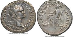 Ancients Roman Imperial Titus, as Augustus (AD 79-81). AR denarius (19mm, 3.66 gm, 4h). NGC Choice VF 5/5 - 3/5. Rome, after 1 July AD 79. IMP TITVS CAES VESPASIAN AVG P M, laureate head of Titus righ
