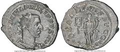 Ancients Roman Imperial Philip I (AD 244-249). AR antoninianus (23mm, 3.13 gm, 1h). NGC Choice AU 5/5 - 3/5. Rome, AD 244-247. IMP M IVL PHILIPPVS AVG, radiate, draped, cuirassed bust of Philip I righ
