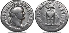 Ancients Roman Imperial Titus, as Augustus (AD 79-81). AR denarius (18mm, 3.14 gm, 5h). NGC Fine. Rome, 1 January-30 June AD 80. IMP TITVS CAES VESPASIAN AVG P M, laureate head of Titus right / TR P I