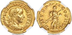 Ancients Roman Imperial Gordian III (AD 238-244). AV aureus (20mm, 4.85 gm, 1h). NGC MS 5/5 - 4/5. Rome, AD 241-243. IMP GORDIANVS PIVS FEL AVG, laureate, draped, and cuirassed bust of Gordian III rig