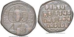 Ancients Byzantine Anonymous. Class A3. Time of Basil II and Constantine VIII (AD 1020-1028). AE follis (28mm, 5h). NGC VF. Constantinople. +EMMA-NOVHΛ, bust of Christ facing, wearing nimbus cruciger 