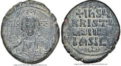 Ancients Byzantine Anonymous. Class A3. Time of Basil II and Constantine VIII (AD 1020-1028). AE follis (32mm, 6h). NGC XF, scratches. Constantinople. +EMMA-NOVHΛ, bust of Christ facing, wearing nimbu