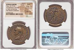 Ancients Roman Imperial Titus, as Augustus (AD 79-81). AE sestertius (34mm, 24.96 gm, 7h). NGC Choice Fine 5/5 - 2/5, edge filing. Rome, AD 80-81. IMP TITVS CAES VESP AVG P M TR P P P COS VIII, laurea