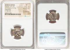 Ancients Roman Imperial Pertinax (1 January-28 March AD 193). AR denarius (18mm, 2.51 gm, 5h). NGC VF 3/5 - 2/5, light smoothing. Alexandria. IMP CAES P HELV-PERTIN AVG, laureate head of Pertinax righ