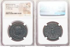 Ancients Roman Imperial Gordian II Africanus (March-April AD 238). AE sestertius (31mm, 17.84 gm, 12h). NGC VF 5/5 - 3/5, light smoothing. Rome. IMP CAES M ANT GORDIANVS AFR AVG, laureate, draped, and