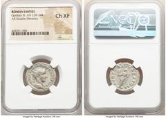 Ancients Roman Imperial Gordian III (AD 238-244). AR antoninianus (23mm, 1h). NGC Choice XF. Rome, AD 240. IMP CAES M ANT GORDIANVS AVG, radiate, draped, and cuirassed bust of Gordian III right, seen 