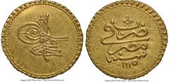 Islamic Dynasties Ottoman Empire Ottoman Empire. Ahmed III gold Findik AH 1115 (1703/1704) AU Details (Cleaned) NGC, Tiflis mint (in Georgia), KM8, Pere-514, UBK-pg. 86 (RRR), Damali-23-TF-A3. A very 