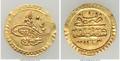 Islamic Dynasties Ottoman Empire Ottoman Empire. Mahmud II gold 1/4 Zeri Mahbub AH 1223 Year 1 (AD 1808/1809) AU, Constantinople mint (in Turkey), KM605. 15.5mm. 0.81gm. HID05401242017 © 2022 Heritage