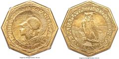 Commemorative Gold 1915-S $50 Panama-Pacific 50 Dollar Octagonal MS64 PCGS. The tandem motifs of Athena (Greek) or Minerva (Roman) and her owl have graced coinage for more than 2,500 years. Indeed, th