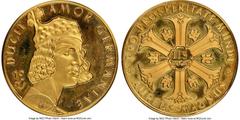 Germany Aureus Magnus gold Proof Fantasy "Love Leads Germany" 2-1/2 Ducat 1967 PR69 Ultra Cameo NGC, KM-X-Unl. Aureus Magnus, 26mm. .980 fine gold. HID05401242017 © 2022 Heritage Auctions | All Rights