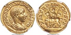 Ancients Roman Imperial Gordian III (AD 238-244). AV aureus (19mm, 5.29 gm, 1h). NGC Choice MS 5/5 - 5/5. Rome, AD 240. IMP GORDIANVS PIVS FEL AVG, laureate, draped, and cuirassed bust of Gordian III 