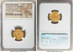 Ancients Byzantine Constantine IV Pogonatus (AD 668-685). AV tremissis (15mm, 1.41 gm, 7h). NGC XF 4/5 - 2/5, scratches. wrinkled. Constantinople. d N CONSTAN-TINЧS PP A, pearl-diademed, draped, and c