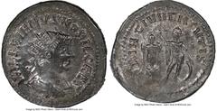Ancients Roman Imperial Valerian II (AD 256-258). BI antoninianus (23mm, 12h). NGC Choice XF. Uncertain Syrian mint, AD 256-258. VALERIANVS NOBIL CAES, radiate, draped and cuirassed bust of Valerian I