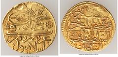 Islamic Dynasties Ottoman Empire Ottoman Empire. Ahmed III (AH 1115-1743 / AD 1703-1730) gold Ashrafi AH 1115 (AD 1703/1704) VF, Islambul mint (in Turkey), KM72. 18.6mm. 2.60gm. HID05401242017 © 2022 