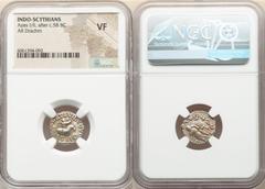 Ancients Ancient Lots ANCIENT LOTS. Indo-Scythians. Azes I/II (after ca. 58 BC). Lot of four (4) AR drachms. NGC VF. Includes: Four AR drachms, all Pushkalavati. BAΣIΛEΩΣ BAΣIΛEΩN MEΓAΛOY AZOY, Azes, 
