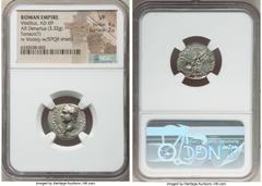 Ancients Roman Imperial Vitellius (late April-20 December AD 69). AR denarius (18mm, 3.32 gm, 7h). NGC VF 4/5 - 2/5. Spanish mint (Tarraco?), ca. January-June AD 69. A VITELLIVS-IMP GERMAN, laureate h