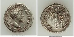 Ancients Roman Imperial Marcus Aurelius, as Augustus (AD 161-180). AR denarius (19mm, 3.20 gm, 12h). XF. Rome, AD 166. M ANTONINVS AVG ARM-PARTH MAX, laureate head of Marcus Aurelius right / TR P XX I