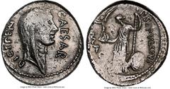 Ancients Roman Republic Julius Caesar, as Dictator Perpetuo (February-March 44 BC), with Publius Sepullius Macer, as Moneyer. AR denarius (18mm, 4.34 gm, 5h). NGC Choice VF 2/5 - 2/5. Rome, February-M