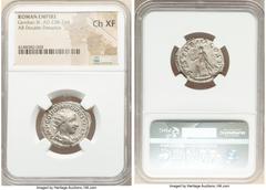 Ancients Roman Imperial Gordian III, as Augustus (AD 238-244). AR antoninianus (23mm, 6h). NGC Choice XF. Rome, AD 240. IMP GORDIANVS PIVS FEL AVG, radiate, draped and cuirassed bust of Gordian right,