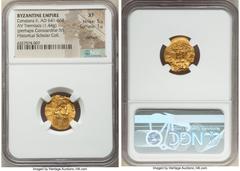 Ancients Byzantine Constans II Pogonatus (AD 641-668). AV tremissis (18mm, 1.44 gm, 6h). NGC XF 5/5 - 1/5, damage. Constantinople. d N CONSTAN-TINЧS PP AV, pearl-diademed, draped and cuirassed bust of