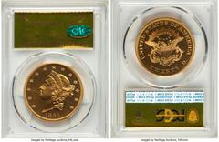 Proof Liberty Double Eagles 1860 $20 PR65+ Cameo PCGS. CAC. JD-1, Low R.7. Ex: Harry W. Bass, Jr. Collection. On December 22, 1859, Mint Director James Ross Snowden issued a Mint Circular that establi