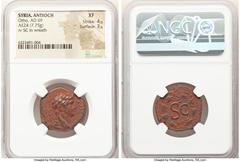Ancients Roman Provincial SYRIA. Antioch. Otho (AD 69). AE (24mm, 7.75 gm, 12h). NGC XF 4/5 - 3/5. IMP M OTHO CAE AVG, laureate head of Otho right / S•C, pellet above legend; all within laurel wreath.