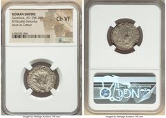 Ancients Ancient Lots ANCIENT LOTS. Roman Imperial. Saloninus (AD 258-260). Lot of two (2) BI antoniniani. NGC VF-Choice VF, edge chips. Includes: Two BI antoniniani of Saloninus, various types. Total