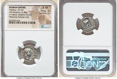 Ancients Roman Imperial Vitellius (late April-20 December AD 69). AR denarius (18mm, 3.48 gm, 5h). NGC Choice VF 3/5 - 5/5. Rome, late April-December AD 69. A VITELLIVS GERM IMP AVG TR P, laureate hea