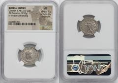 Ancients Roman Imperial Gordian II Africanus (March-April AD 238). AR denarius (20mm, 3.57 gm, 6h). NGC MS 5/5 - 4/5, Fine Style. Rome. IMP M ANT GORDIANVS AFR AVG, laureate, draped, and cuirassed bus