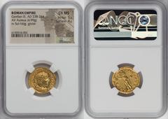 Ancients Roman Imperial Gordian III (AD 238-244). AV aureus (20mm, 4.99 gm, 11h). NGC Choice MS 5/5 - 4/5. Rome, ca. AD 241-243. IMP GORDIANVS PIVS FEL AVG, laureate, draped, and cuirassed bust of Gor