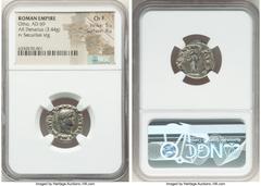 Ancients Roman Imperial Otho (January-April AD 69). AR denarius (18mm, 3.44 gm, 6h). NGC Choice Fine 5/5 - 4/5. Rome. IMP M OTHO CAESAR AVG TR P, bare, bewigged head of Otho right / SECV-RI-TAS P R, S