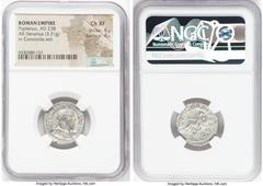 Ancients Roman Imperial Pupienus (April-July AD 238). AR denarius (21mm, 3.21 gm, 1h). NGC Choice XF 4/5 - 4/5. Rome, April-June AD 238. IMP C M CLOD PVPIENVS AVG, laureate, draped, cuirassed bust of 
