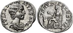 ROMAN COINS COINS OF THE ROMAN EMPIRE   JULIA SOAEMIAS, mother of Elagabal, died AD 222. Denarius, 218-222. AR 3.05 g. IVLIA SOAEMIAS AVG Draped bust r., hair in ridges. Rev. VENVS CAELESTIS Venus, we