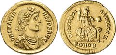 ROMAN COINS COINS OF THE ROMAN EMPIRE   GRATIANUS, AD 367-383. Solidus, Constantinople, about 378-383. AV 4.46 g. DN GRATIA - NVS PF AVG Draped, cuirassed bust r., wearing rosette - diadem. Rev. CONCO