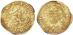 EUROPEAN COINS AND MEDALS NIEDERLANDE GELDERN Karl von Egmond, 1492-1538. Goldgulden (Florin d'or) o.J. Reitergoldgulden. Der reitende Herzog in voller Turnierrüstung mit gezogenem Schwert nach rechts