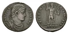 ROMAN COINS COINS OF THE ROMAN EMPIRE Jovianus, 363-364. Nummus. Antiochia ad Orontem. D N IOVIANVS P F AVG. Diademed, draped and cuirassed bust right // VICTORIA ROMANORVM. Emperor in military dress 