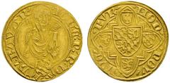EUROPEAN COINS & MEDALS LUXEMBOURG GROSSHERZOGTUM Johann von Bayern, 1419-1425. Florin d'or o.J., Luxemburg. IOH C P R DVX BAVAR. Der Heilige Petrus steht von vorne mit Schlüssel und Buch // MOM NOV L