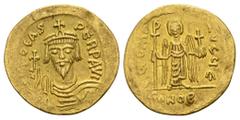 BYZANTINE EMPIRE Phocas, 602-610. Solidus ca. 607-609, Constantinopolis. 4.41 g. Sear 620. Fr. 93; GOLD. Very fine