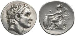 CLASSICAL COINS MYSIA KINGDOM OF PERGAMUM PHILETAERUS, king 282-263 BC. Tetradrachm, about 270-265 BC. AR 16.69 g. Diademed head r. of Seleucus I , king of Syria († 280 BC). Rev. FILETAIROU Athena, we